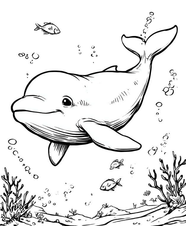 Cute Whale Character Vinyl Car Decal Sticker – Waterproof & UV-Resistant 8.0"