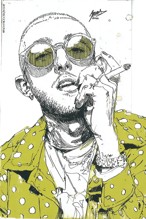 Five-Dimensional Mac Miller Vinyl Car Decal Sticker – Waterproof & UV-Resistant 8.96"