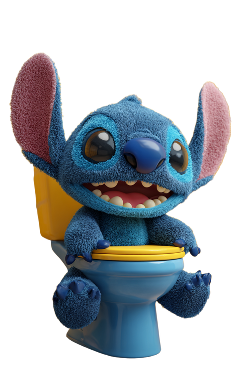 Stitch Toilet Sculpture Vinyl Car Decal Sticker – Waterproof & UV-Resistant 4.4