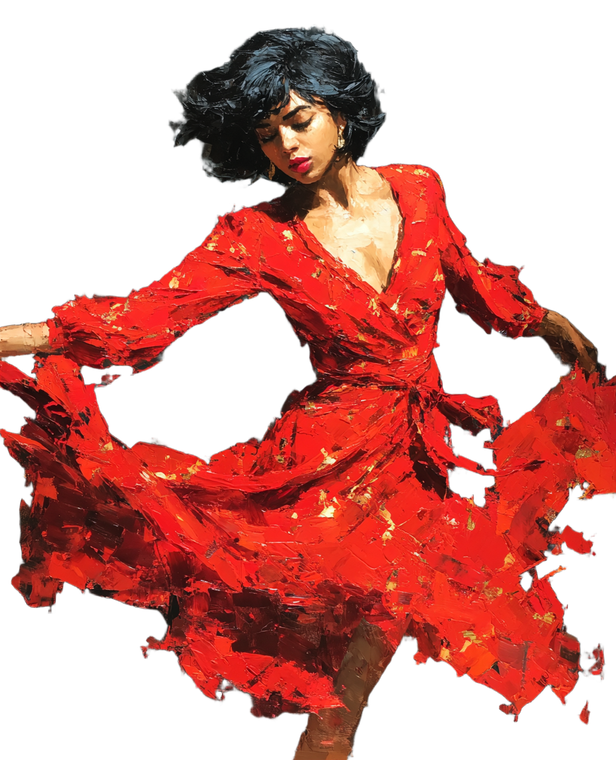 Dancing Woman Painting V3 Vinyl Car Decal Sticker – Waterproof & UV-Resistant 3.946666666666666