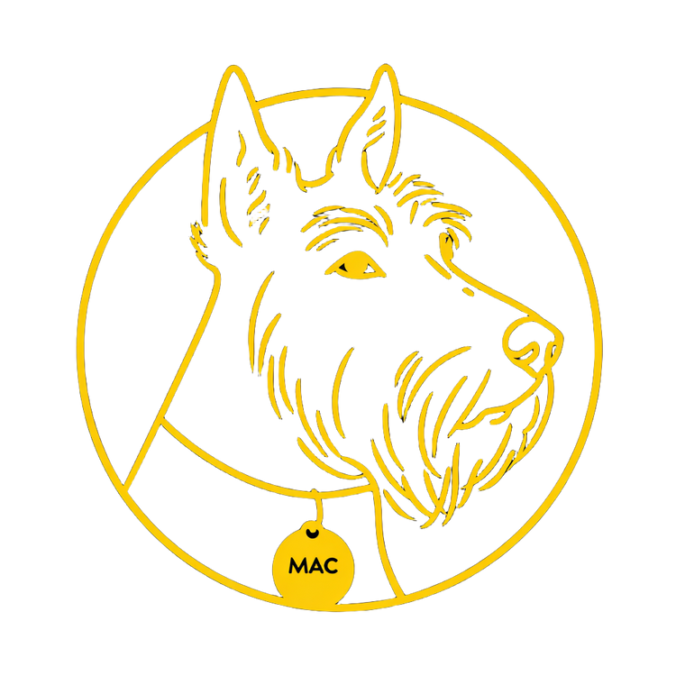 Scottish Terrier Logo Vinyl Car Decal Sticker – Waterproof & UV-Resistant 3.4133333333333336"