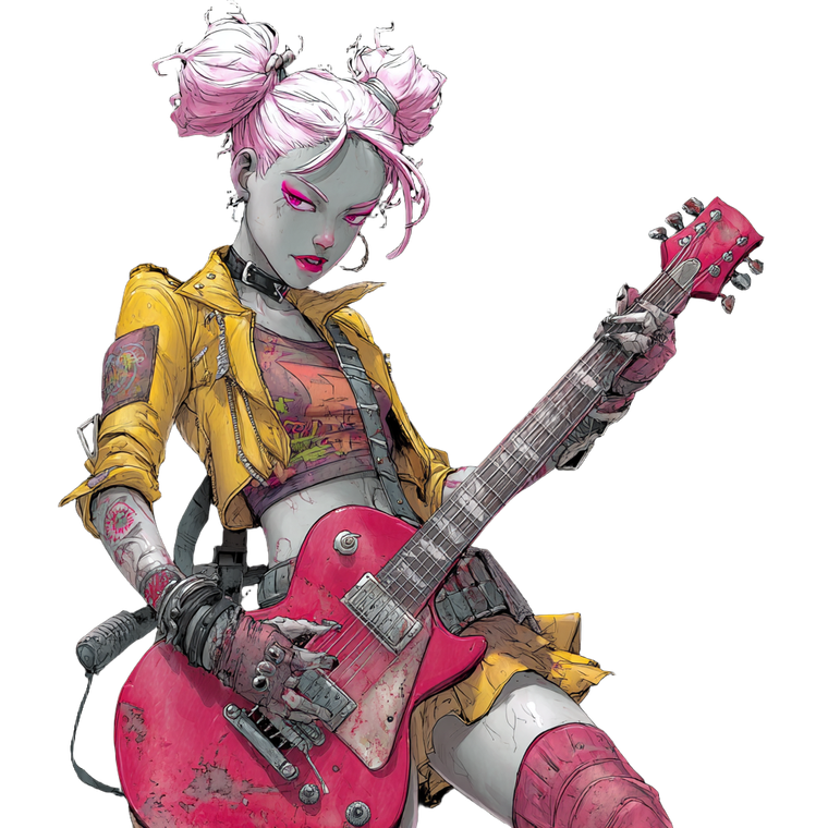 Undead Punk Rocker Vinyl Car Decal Sticker – Waterproof & UV-Resistant 3.4133333333333336"
