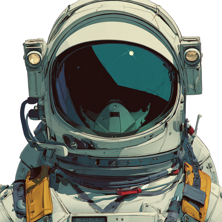 Astronaut Headshot Vinyl Car Decal Sticker – Waterproof & UV-Resistant 6.826666666666667"
