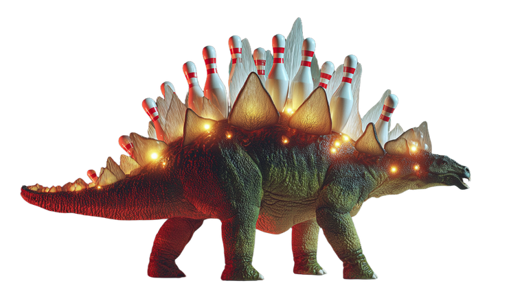 Surreal Bowling Dinosaur Vinyl Car Decal Sticker – Waterproof & UV-Resistant 2.72"