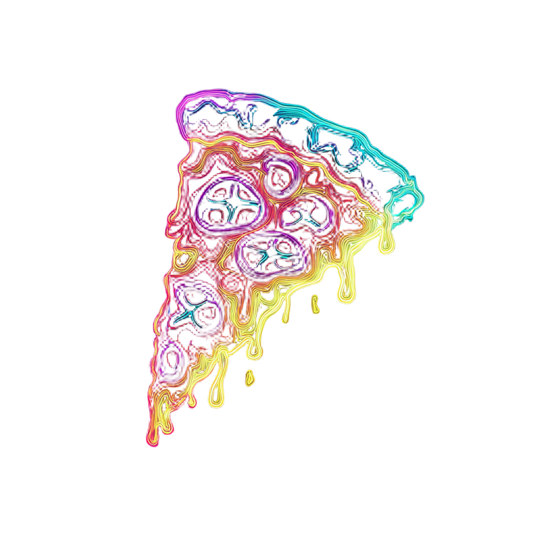 Neon Pizza Slice V2 Vinyl Car Decal Sticker – Waterproof & UV-Resistant 3.4133333333333336"