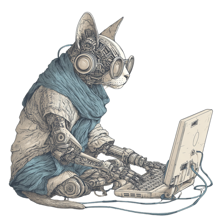 Cat Using Computer V2 Vinyl Car Decal Sticker – Waterproof & UV-Resistant 3.4133333333333336"