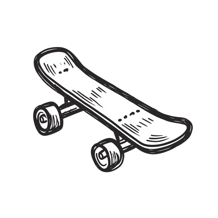 Skateboard Doodle Icon Vinyl Car Decal Sticker – Waterproof & UV-Resistant 3.4133333333333336"