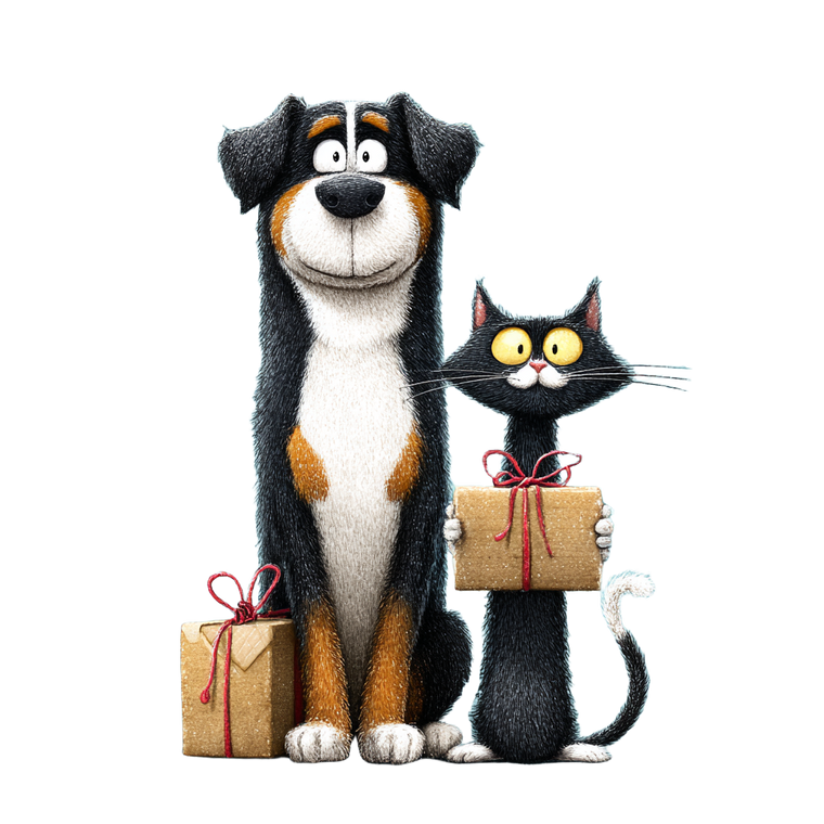 Dog And Cat V36 Vinyl Car Decal Sticker – Waterproof & UV-Resistant 6.826666666666667"