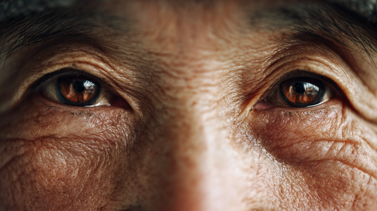 Elderly Asian Eyes Vinyl Car Decal Sticker – Waterproof & UV-Resistant 5.4