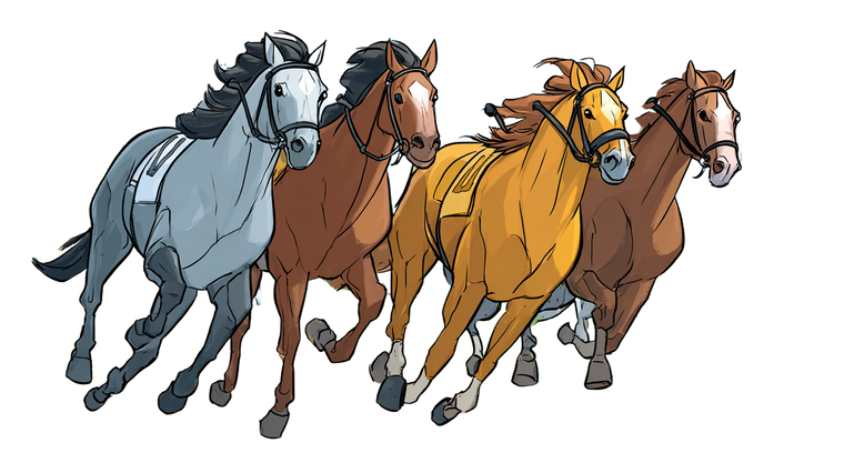 Cartoon Horse Race V2 Vinyl Car Decal Sticker – Waterproof & UV-Resistant 5.4