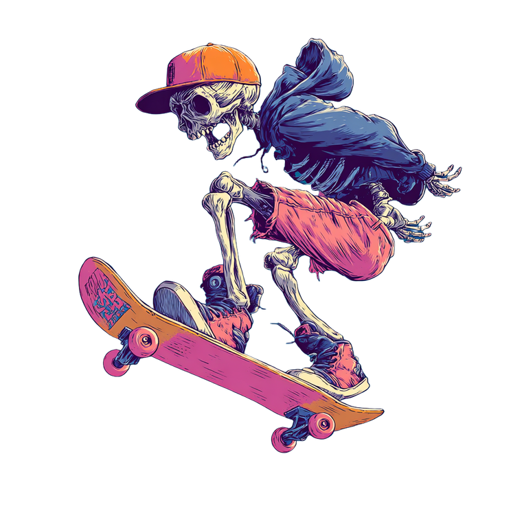 Skateboarding Skeleton V2 Vinyl Car Decal Sticker – Waterproof & UV-Resistant 3.4133333333333336"