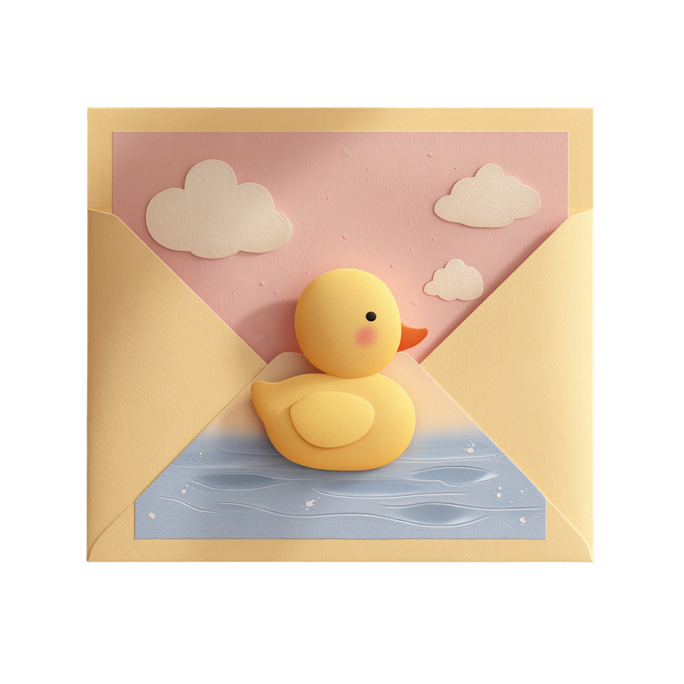 Baby Duck Invitation Vinyl Car Decal Sticker – Waterproof & UV-Resistant 3.4133333333333336"