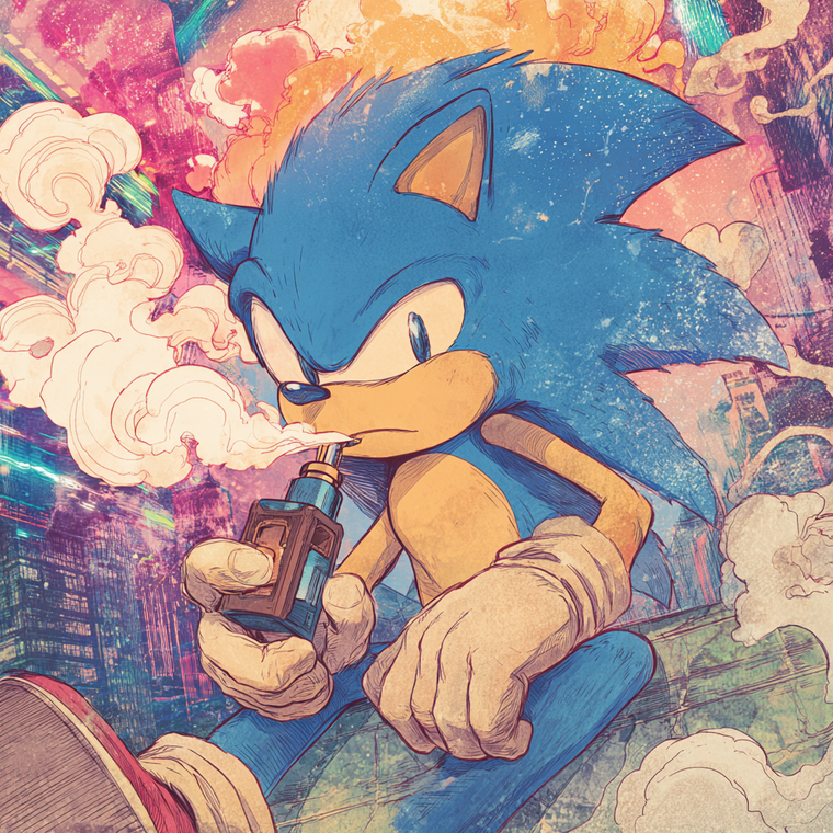 Sonic Vaping Vinyl Car Decal Sticker – Waterproof & UV-Resistant 3.4133333333333336"
