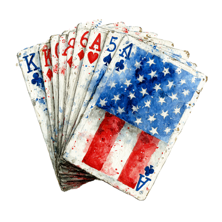 Flagged Playing Cards Vinyl Car Decal Sticker – Waterproof & UV-Resistant 3.4133333333333336"
