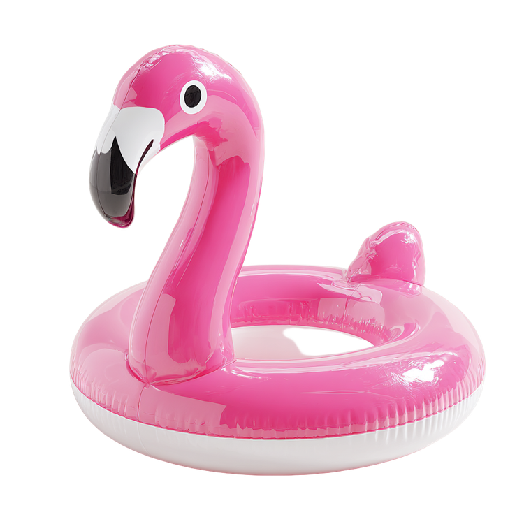 Pink Flamingo Ring Vinyl Car Decal Sticker – Waterproof & UV-Resistant 6.826666666666667"