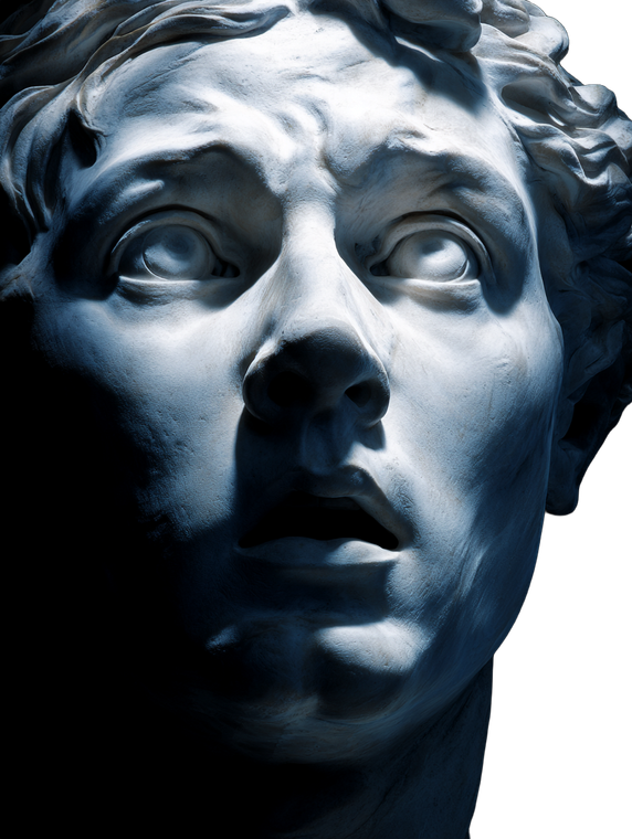 Terrified Marble Statue Vinyl Car Decal Sticker – Waterproof & UV-Resistant 8.213333333333333"