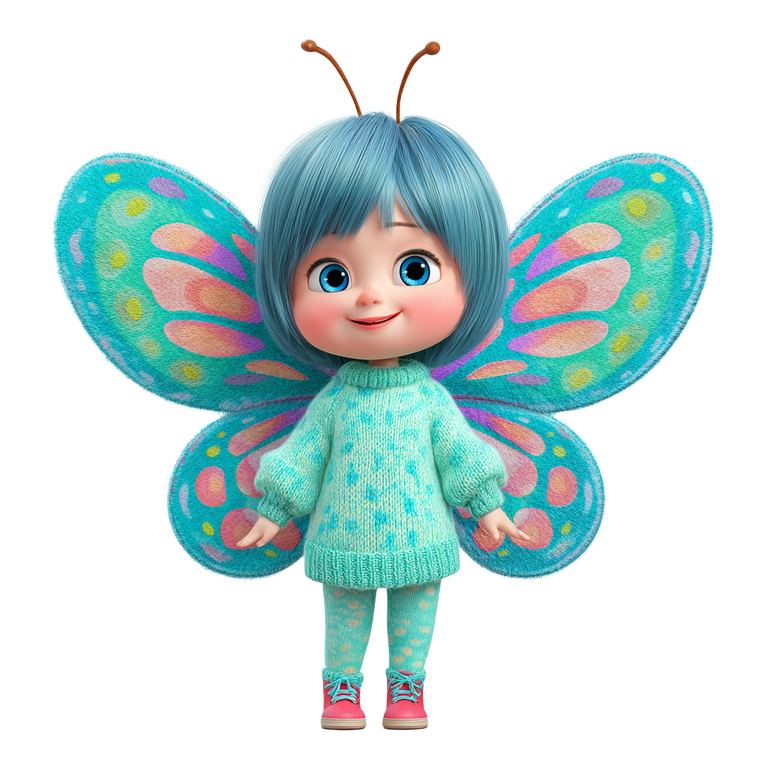 Butterfly Girl Character Vinyl Car Decal Sticker – Waterproof & UV-Resistant 6.826666666666667"