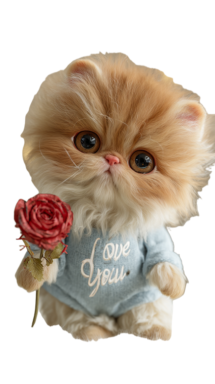 Fluffy Kitten Valentine V2 Vinyl Car Decal Sticker – Waterproof & UV-Resistant 4.8533333333333335"