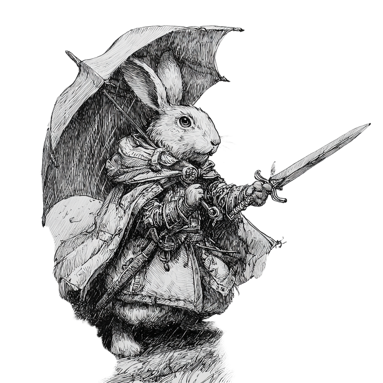 Medieval Bunny Knight Vinyl Car Decal Sticker – Waterproof & UV-Resistant 6.826666666666667"