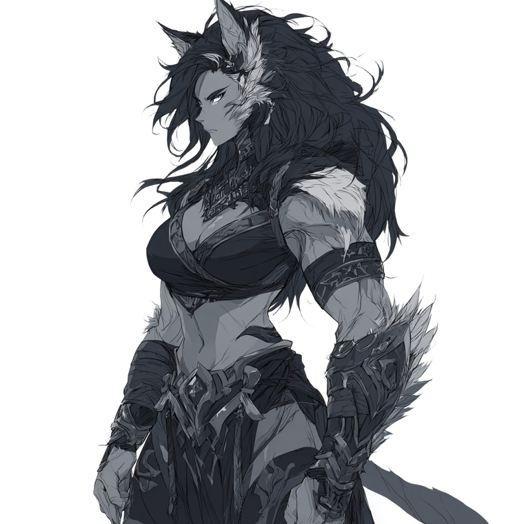 Muscular Cat-Eared Warrior Vinyl Car Decal Sticker – Waterproof & UV-Resistant 3.4133333333333336"