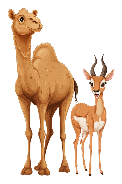 Camel And Antelope Vinyl Car Decal Sticker – Waterproof & UV-Resistant 8.96"