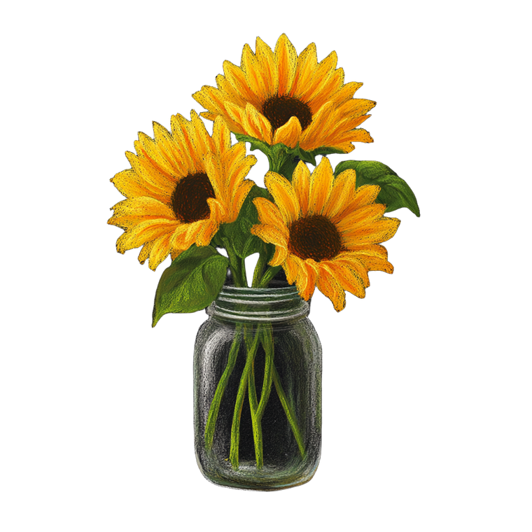 Sunflowers In Jar V2 Vinyl Car Decal Sticker – Waterproof & UV-Resistant 3.4133333333333336"