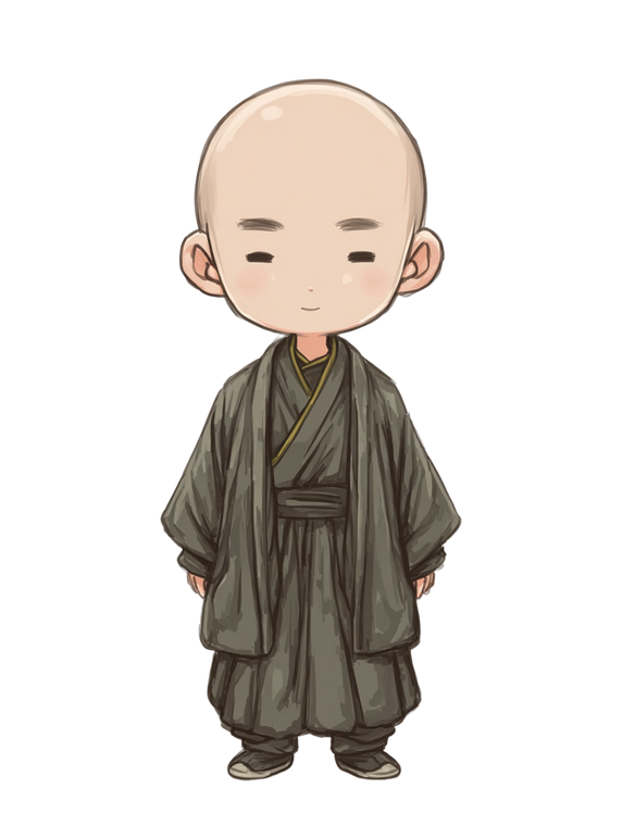 Chibi Monk Boy Vinyl Car Decal Sticker – Waterproof & UV-Resistant 4.1066666666666665"