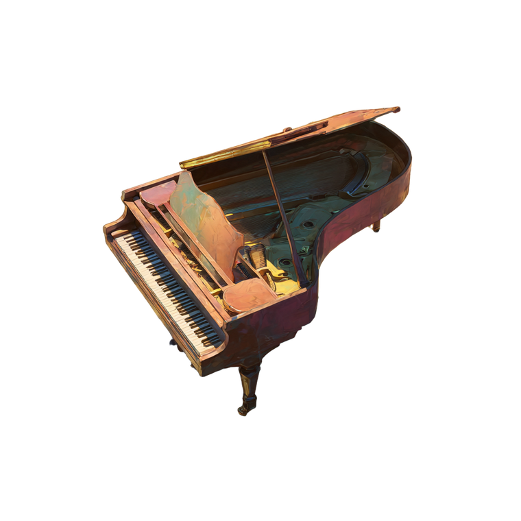 Grand Piano Overhead Vinyl Car Decal Sticker – Waterproof & UV-Resistant 6.826666666666667"