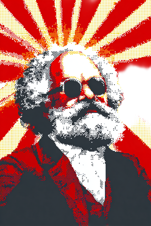 Karl Marx Pixel Art Vinyl Car Decal Sticker – Waterproof & UV-Resistant 4.4