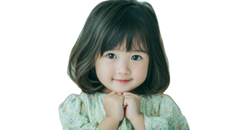 Cheerful Girl Portrait V2 Vinyl Car Decal Sticker – Waterproof & UV-Resistant 2.72"
