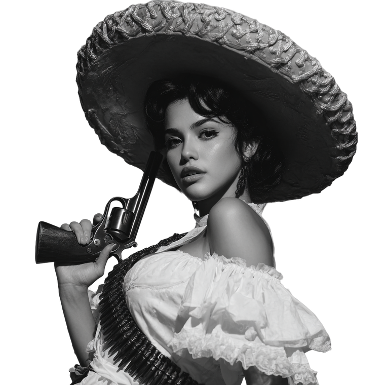 Latina Charro Portrait Vinyl Car Decal Sticker – Waterproof & UV-Resistant 3.4133333333333336"