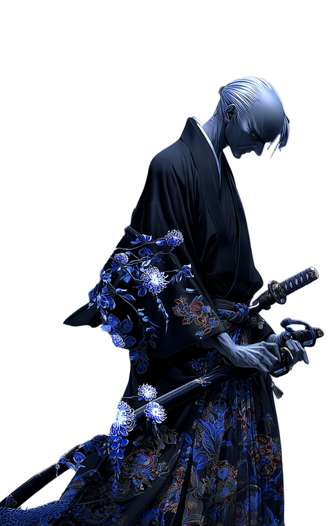 Anime Samurai Portrait V2 Vinyl Car Decal Sticker – Waterproof & UV-Resistant 4.533333333333333"