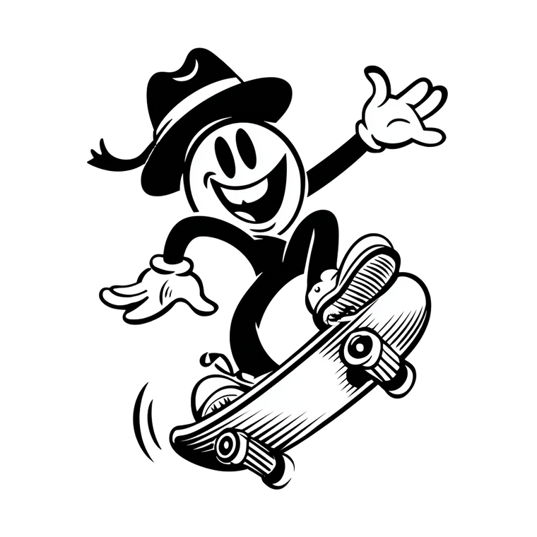 Skateboarding Mascot Logo V2 Vinyl Car Decal Sticker – Waterproof & UV-Resistant 6.826666666666667"