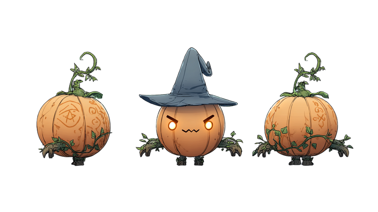 Pumpkin Wizard Creature Vinyl Car Decal Sticker – Waterproof & UV-Resistant 2.72"