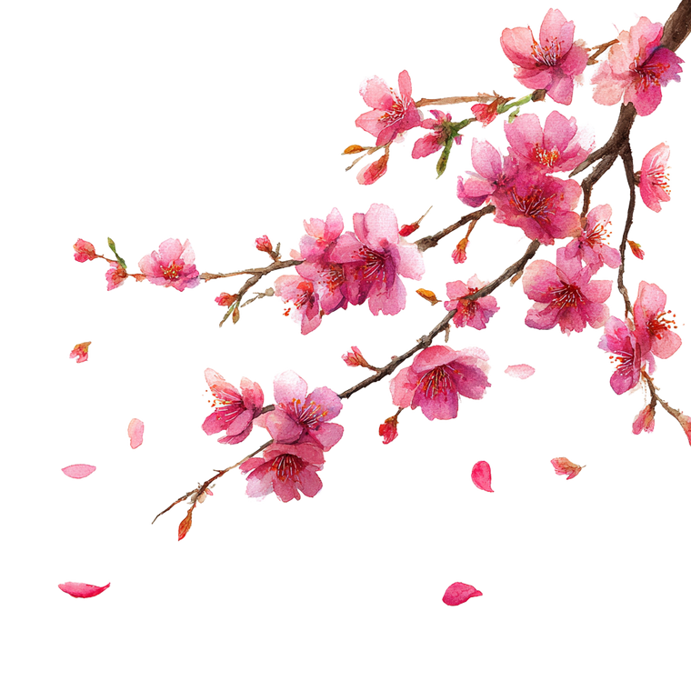 Cherry Blossom Branches V8 Vinyl Car Decal Sticker – Waterproof & UV-Resistant 6.826666666666667"