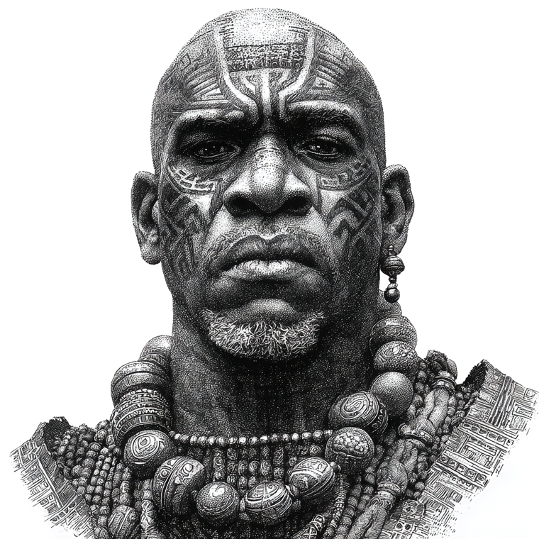African King Portrait Vinyl Car Decal Sticker – Waterproof & UV-Resistant 3.4133333333333336"