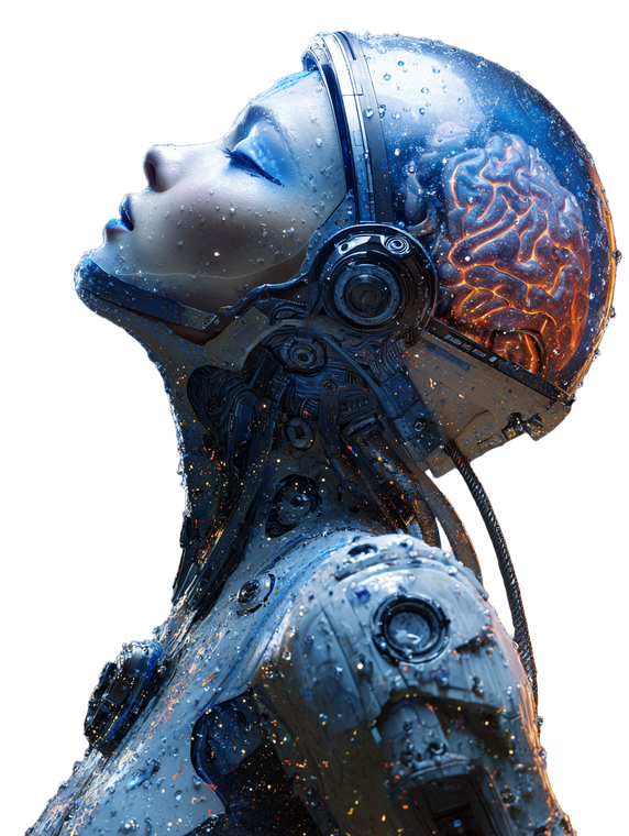 Cybernetic Water Astronaut Vinyl Car Decal Sticker – Waterproof & UV-Resistant 4.1066666666666665"