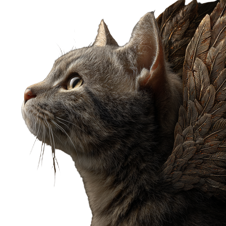 Winged Cat V8 Vinyl Car Decal Sticker – Waterproof & UV-Resistant 3.4133333333333336"