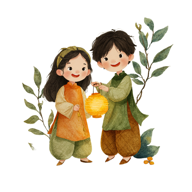 Festival Lantern Children Vinyl Car Decal Sticker – Waterproof & UV-Resistant 3.4133333333333336"