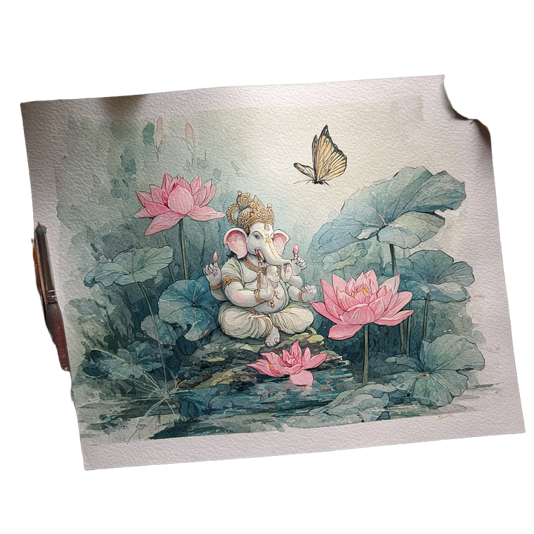 Ganesh On Lotus Vinyl Car Decal Sticker – Waterproof & UV-Resistant 6.826666666666667"