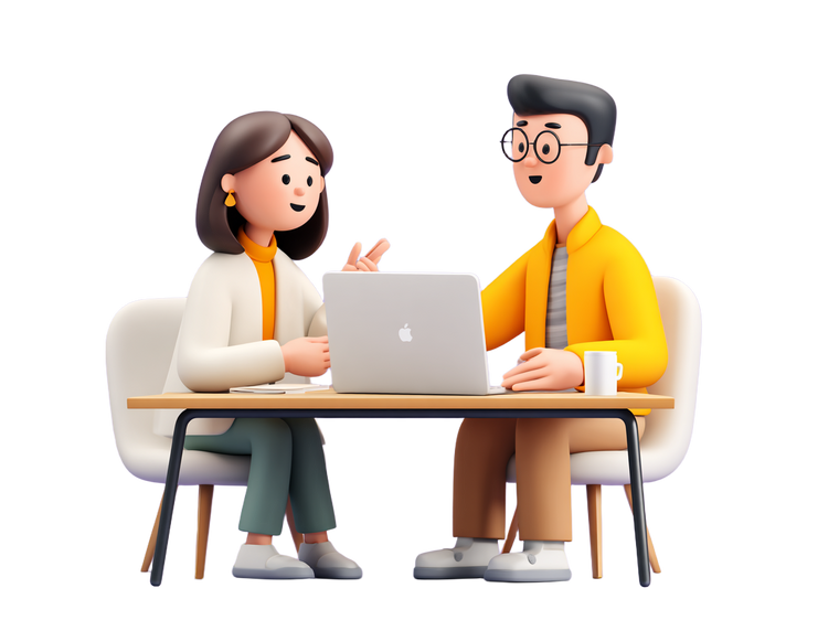 Business Discussion Illustration Vinyl Car Decal Sticker – Waterproof & UV-Resistant 3.0933333333333333"