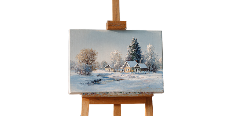 Winter Landscape Painting Vinyl Car Decal Sticker – Waterproof & UV-Resistant 2.56"