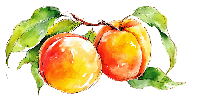 Watercolor Peaches Vinyl Car Decal Sticker – Waterproof & UV-Resistant 2.72"