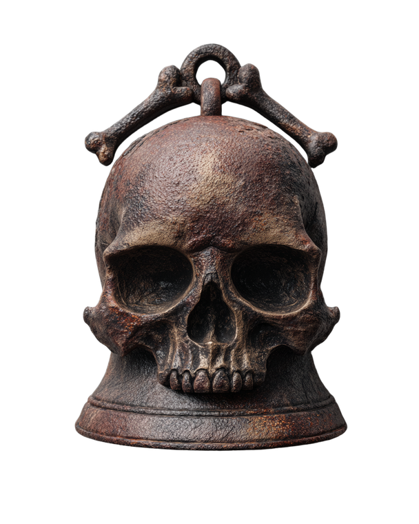 Rusted Skull Bell Vinyl Car Decal Sticker – Waterproof & UV-Resistant 4.0"