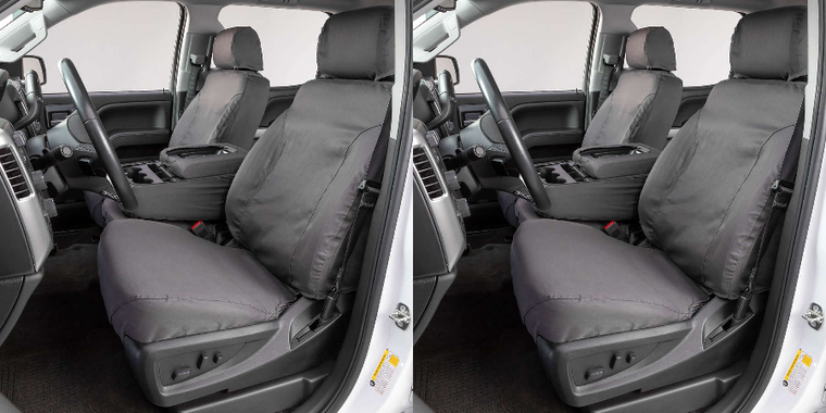 2x 2022-2024 Nissan Frontier Seat Cover | Custom Pattern, Gray Polycotton, Protect Seats, Easy Install
