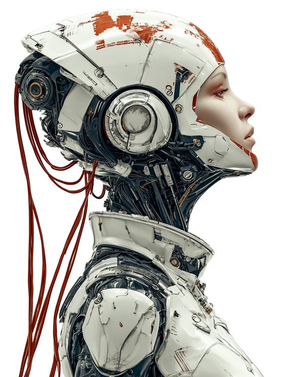 Cyberpunk Female Robot V13 Vinyl Car Decal Sticker – Waterproof & UV-Resistant 4.1066666666666665"