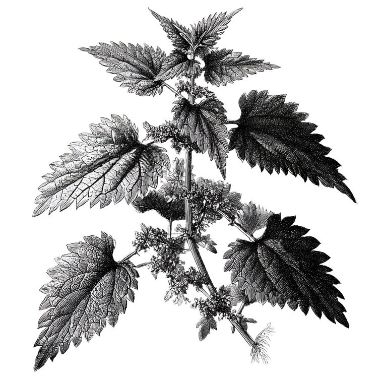 Vintage Nettle Drawing Vinyl Car Decal Sticker – Waterproof & UV-Resistant 3.4133333333333336"
