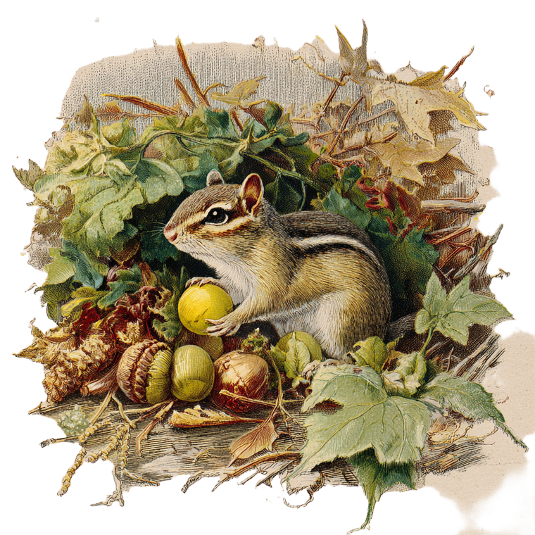 Chipmunk Illustration Card Vinyl Car Decal Sticker – Waterproof & UV-Resistant 3.4133333333333336"