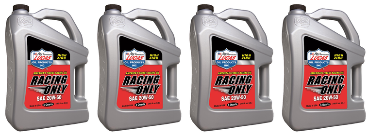 4x Lucas Oil Racing Only SAE 20W-50 | High Zinc | High RPM | Extra Protection