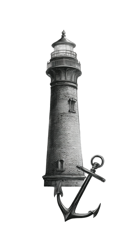 Lighthouse Tattoo Design Vinyl Car Decal Sticker – Waterproof & UV-Resistant 9.92"